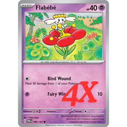 4X Pokemon TCG Flabebe 086/167 Twilight Masquerade Regular Card English 2024 NM - Image 1