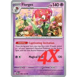4X Pokemon TCG Florges 088/167 Twilight Masquerade Regular Card English NM - Image 1