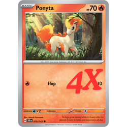 4X Pokemon TCG Ponyta 019/142 S&V Stellar Crown Regular Card English 2024 NM - Image 1