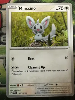 Pokemon Cards 2024 Temporal Forces Playset Minccino 136/162 4x x4 - Image 2