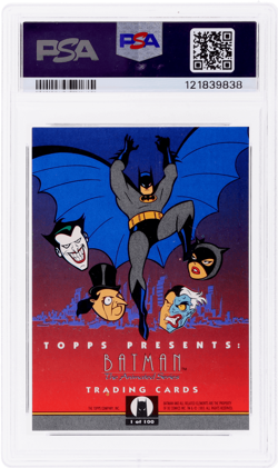 1993 Topps Batman Cover Card the Animated Series #1 PSA 9 - Image 2