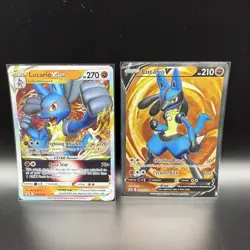 Lucario V Star & V SWSH213 SWSH214 Black Star - Pokemon TCG Promo Card Lot - Image 1