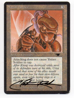 MTG Yotian Soldier - Antiquities - Signed by Christopher Rush MP - Image 1