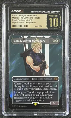 CLOUD MIDGAR MERCENARY CGC 10 PRISTINE 2025 MAGIC THE GATHERING FF SURGE FOIL - Image 1