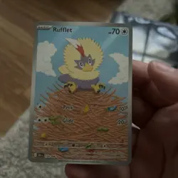 Pokemon SV Black Bolt Rufflet Illustration Full Art Holo Card #154/086 - Image 1