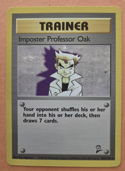 Imposter Professor Oak 102/130 - NM - Base Set 2 - Vintage Pokemon Card - Image 1
