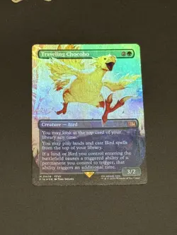 Traveling Chocobo (Borderless) #406 (Foil) (NM) Final Fantasy FIN Magic MTG - Image 1