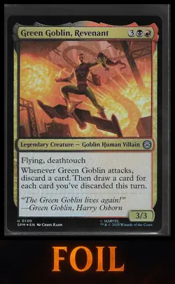 MTG Marvel's Spider-Man #130 Green Goblin, Revenant Foil - Image 1