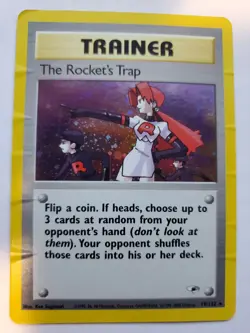 The Rocket's Trap Gym Holo Base Pokemon Card WOTC - Image 1