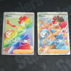 Pokemon TCG Phoebe Full Art Foil Trainer Supporter 2-Card Lot 175/163 161/163 - Image 1