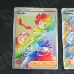 Pokemon TCG Phoebe Full Art Foil Trainer Supporter 2-Card Lot 175/163 161/163 - Image 2