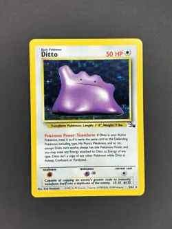 Wizards Pokemon TCG Ditto 3/62 Fossil Holo Rare HP50 English Unlimited - Image 1