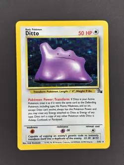 Wizards Pokemon TCG Ditto 3/62 Fossil Holo Rare HP50 English Unlimited - Image 2