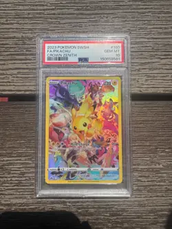 2023 POKEMON SWORD & SHIELD CROWN ZENITH #160 FULL ART/PIKACHU PSA 10 - Image 1