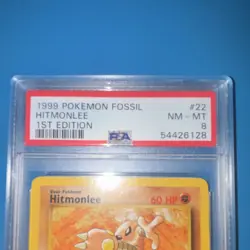 1999 Fossil Hitmonlee 1st Edition PSA 8 22/62 - Image 3