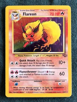 Pokemon Flareon Holo Rare Unlimited Jungle 3/64 - Image 1