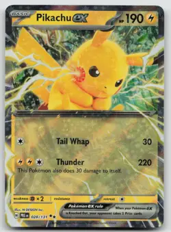 Pikachu ex 028/131 Prismatic Evolutions Pokemon NM - Image 1
