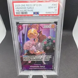 Bandai One Piece CCG OP-12 Vinsmoke Sanji Treasure Rare Foil #063 EN 2025 PSA 10 - Image 1