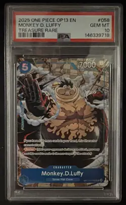 2025 ONE PIECE OP13-CARRYING ON HIS WILL TREASURE RARE MONKEY D. LUFFY PSA 10 - Image 1