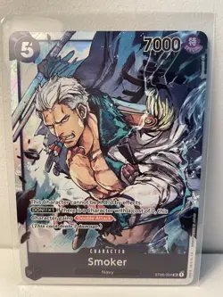 One Piece TGC English ST06-004 Smoker Super Rare Foil Near Mint Absolute Justice - Image 1