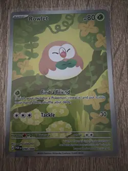 Pokemon Rowlet Illustration Rare Full Art Near Mint Perfect Order 090/088 - Image 2
