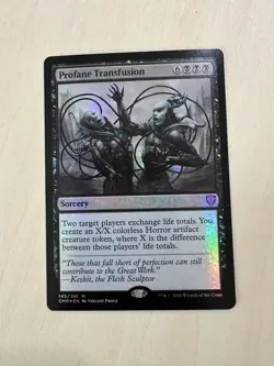 MTG *Commander Legends* - Legendary FOIL Sleeved - x1 Profane Transfusion NM - Image 1