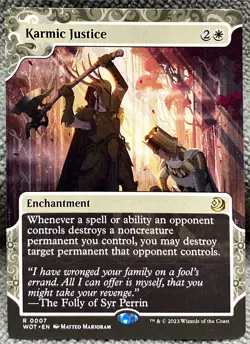 MTG Karmic Justice 007 Borderless WOT Wilds of Eldraine Magic The Gathering Card - Image 1