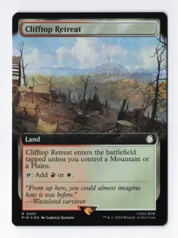 Clifftop Retreat Borderless Foil Rare Fallout Magic the Gathering TCG Card NM - Image 1