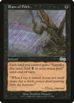 Magic the Gathering RAIN OF FILTH #125/143 Urza's Saga Black Unc. 1998 NM - Image 1
