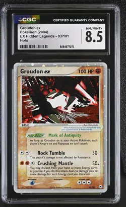 CGC 8.5 Groudon ex 2004 EX Hidden Legends 93/101 Holo Pokemon Card - Image 1