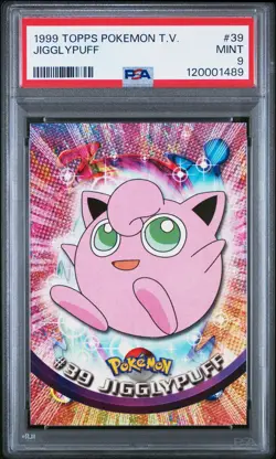 1999 TOPPS POKEMON TV #39 JIGGLYPUFF PSA 9 - Image 1