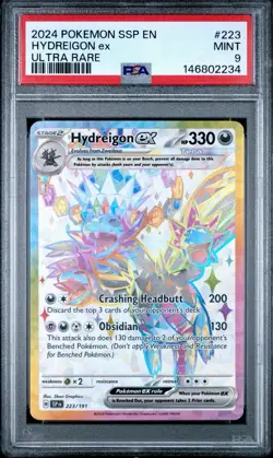 2024 Pokemon Surging Sparks Hydreigon Ex Ultra Rare #223/191 PSA 9 - Image 1
