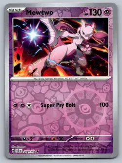Mewtwo 59/142 Uncommon Stellar Crown Pokemon Reverse Holo Near Mint - Image 1