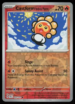 Castform Sunny Form 020/191 Common Surging Sparks Pokemon Reverse Holo Near Mint - Image 1