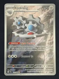 Klinklang 141/086 IR Illustration Rare Full Art Holo Sv: Black Bolt Pokemon NM - Image 1
