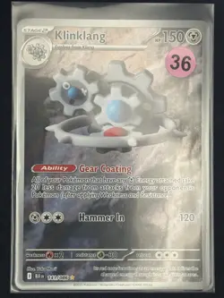Klinklang 141/086 IR Illustration Rare Full Art Holo Sv: Black Bolt Pokemon NM - Image 3
