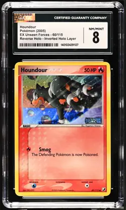 *POP 4* CGC 8 Houndour Reverse Foil Inverted EX Unseen Forces 60/115 Pokemon - Image 1