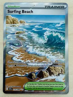 Pokemon Surfing Beach 114/086 Ultra Rare Chaos Rising Full Art Holo NM ENGLISH - Image 1