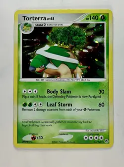 Torterra 2007 Pokemon Diamond & Pearl Holo Rare #17/130 * Damaged - Image 1