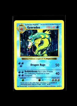 1999 Pokemon Gyarados 6/102 Base Set Shadowless Holo Rare Vintage TCG - Image 1