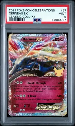 2021 POKEMON CELEBRATIONS CLASSIC COLLECTION #97 XERNEAS EX PSA 9 MINT - Image 1