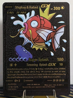 Pokemon Magikarp Wailord GX Tag Team Black Vinyl Gold Foil Fan Art Card TCG - Image 1
