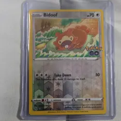 Pokemon Bidoof 059/078 Pokemon GO Reverse Holo Ditto Peel Card 70 HP 2022 Card - Image 1
