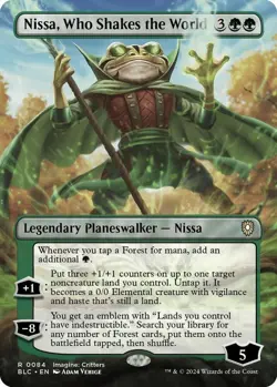 Nissa, Who Shakes the World (Borderless) Commander: Bloomburrow Regular mtg - Image 1