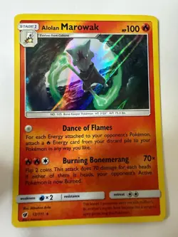 Alolan Marowak 12/111 Holo Rare Crimson Invasion Pokemon Holo Near Mint - Image 1