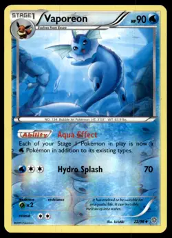 Vaporeon 22/98 Uncommon Ancient Origins Pokemon Reverse Holo Lightly Played - Image 1