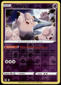 Clefairy 062/196 Lost Origin Reverse Holo Common LP Pokemon 2022 - Image 1