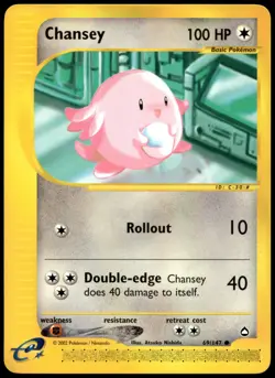 Chansey 69/147 Aquapolis Common NM Pokemon 2003 - Image 1