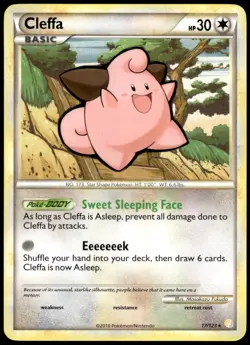 Cleffa 17/123 HeartGold & SoulSilver Rare LP Pokemon 2010 - Image 1