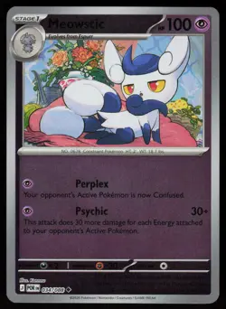 Meowstic 034/088 Uncommon Perfect Order Pokemon Reverse Holo Near Mint - Image 1